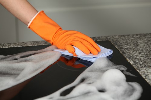Communal hallway cleaning in an SW12 residential building