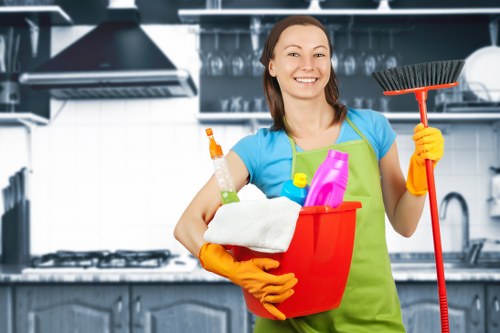 Local oven cleaning specialist working on a built-in oven in SW12