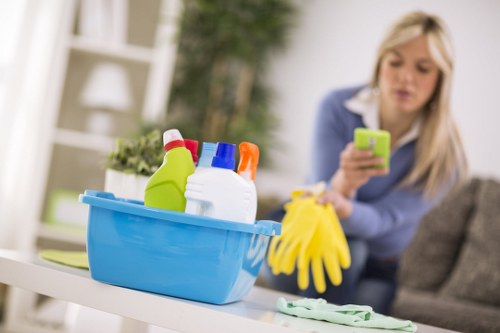 Deep cleaning equipment used on a tiled hard floor in SW12